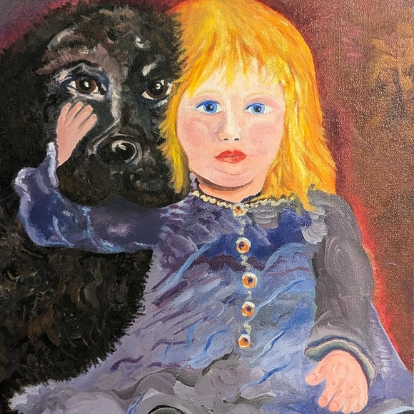 Jennifer Eve American Artist. Oil painting on canvas "Olivia and Charlie" - Picture 4 of 16